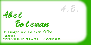 abel boleman business card